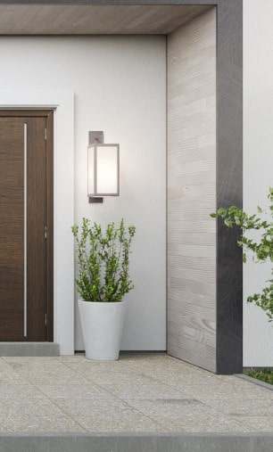 Uchycení venkovního osvětlení na fasádu pomocí montážních prvků Dosteba