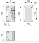 Univerzální montážní deska UMP-ALU-R - rozměry